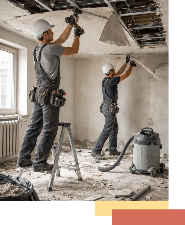 Демонтаж гипсокартонного потолка в Клинцах быстро и аккуратно