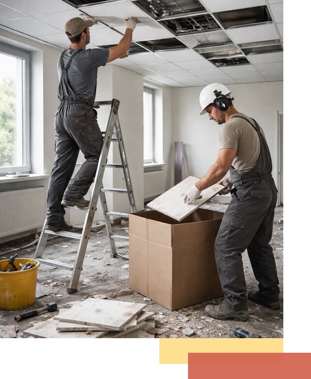 Демонтаж потолочной плитки в Клинцах быстро и аккуратно