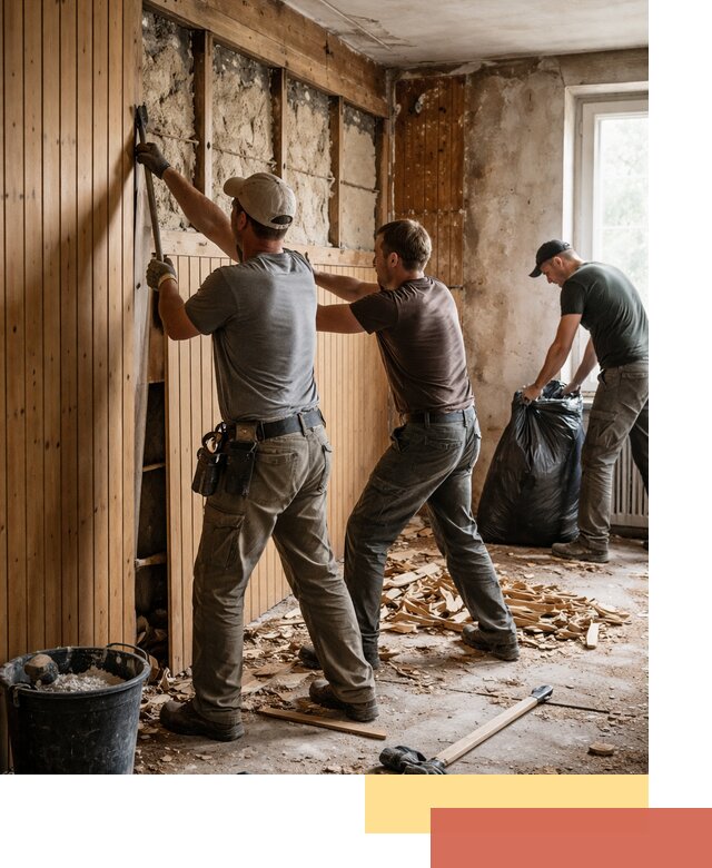 Демонтаж вагонки и вывоз материалов в Клинцах