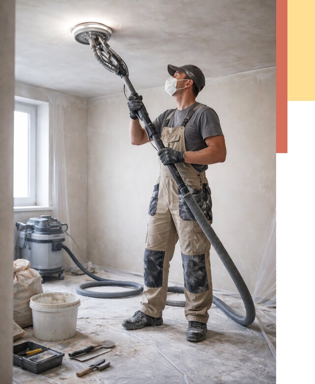 Шлифовка потолка в Клинцах от 3639 руб. — услуги шлифования потолка | ОТДЕЛОЧНИК-Клы