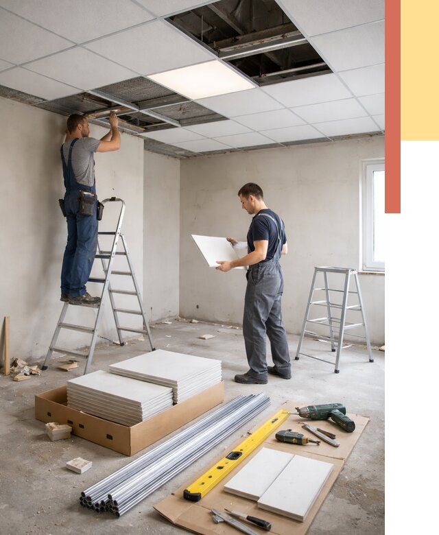 Монтаж потолка армстронг в Клинцах от 4678 руб/м2 — быстрая установка под ключ | ОТДЕЛОЧНИК-Клы