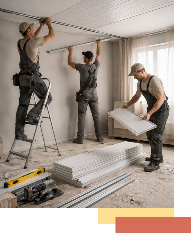 Монтаж потолка из ПВХ панелей в Клинцах оперативно и качественно