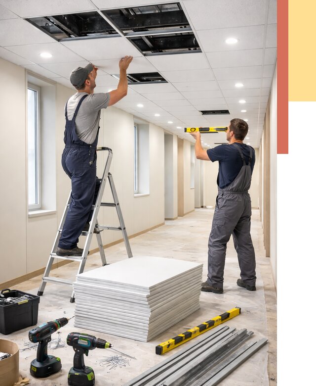 Ремонт потолка Армстронг в Клинцах от 4678 руб. — быстро и недорого | ОТДЕЛОЧНИК-Клы