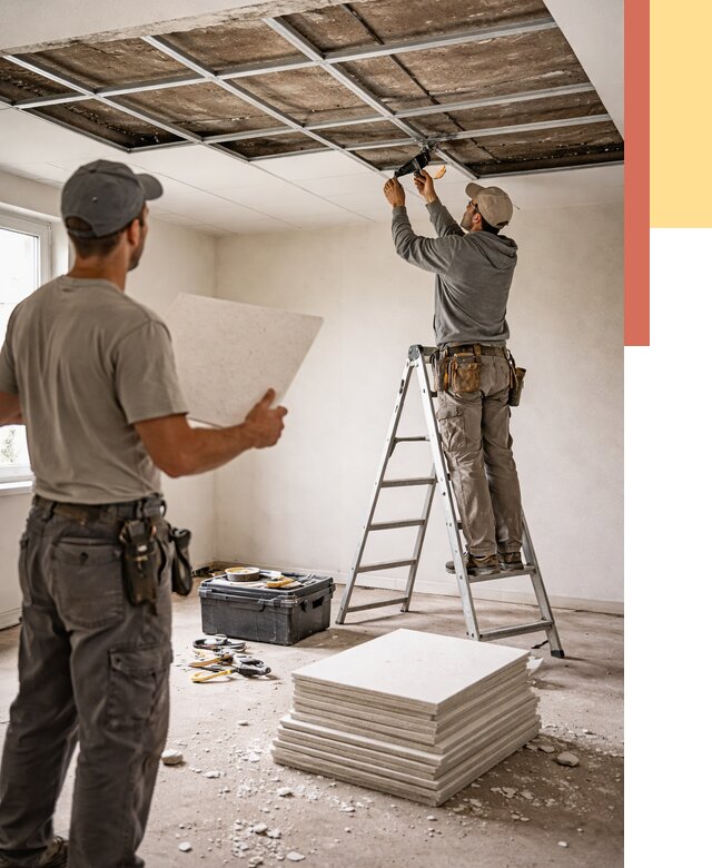 Замена плит подвесного потолка в Клинцах от 1819 руб. быстро и недорого | ОТДЕЛОЧНИК-Клы