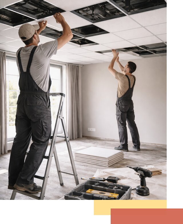 Замена плит подвесного потолка в Клинцах быстро и качественно