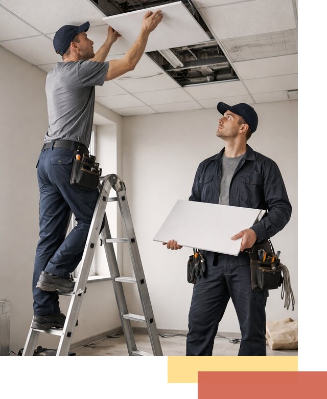 Обслуживание подвесного потолка в Клинцах — ремонт и чистка