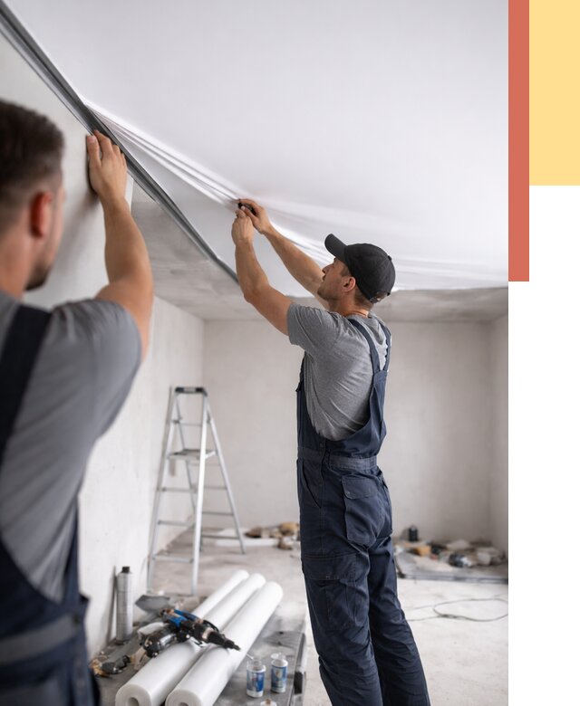 Монтаж матового натяжного потолка в Клинцах от 4678 руб./м² — быстро и недорого | ОТДЕЛОЧНИК-Клы