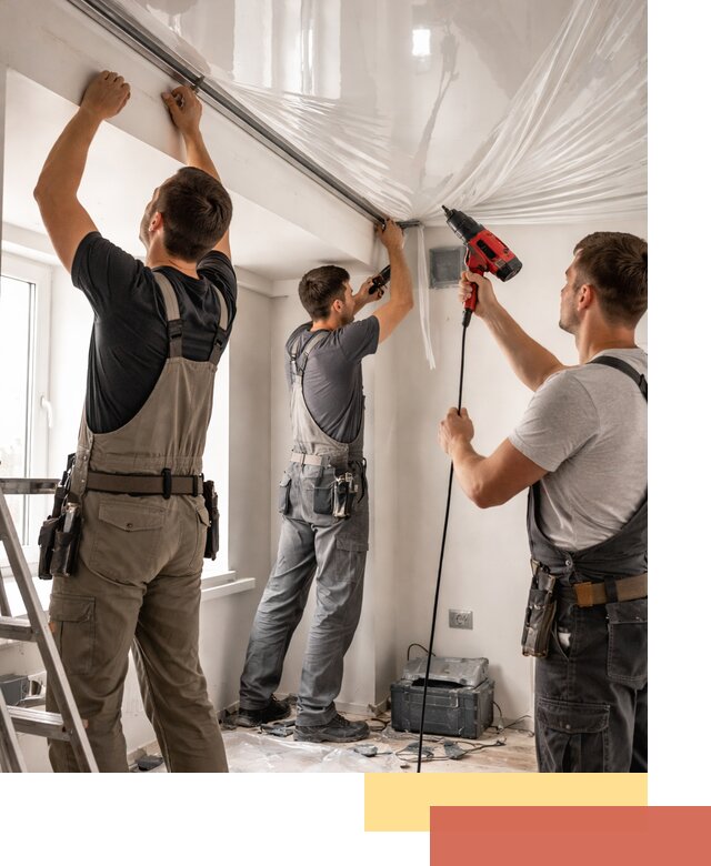 Монтаж глянцевого натяжного потолка в Клинцах быстро и качественно