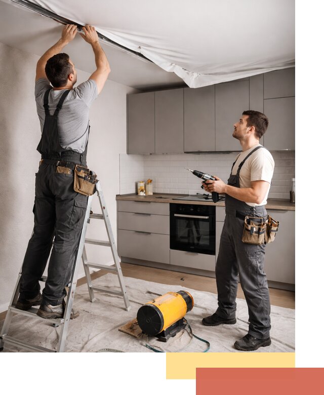 Монтаж натяжного потолка на кухне в Клинцах