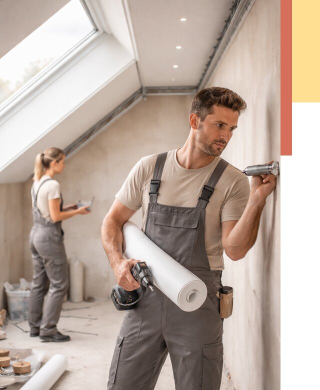 Монтаж натяжного потолка на мансарде в Клинцах от 3639 руб. | ОТДЕЛОЧНИК-Клы