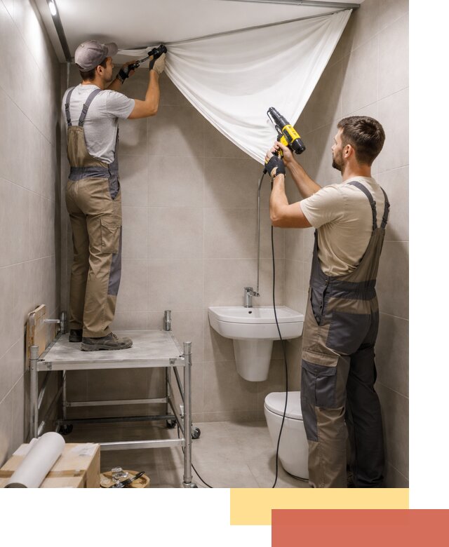 Монтаж натяжного потолка в санузле в Клинцах