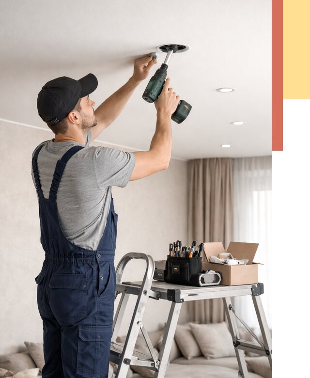 Установка и монтаж точечных светильников в натяжной потолок в Клинцах от 1871 руб. | ОТДЕЛОЧНИК-Клы