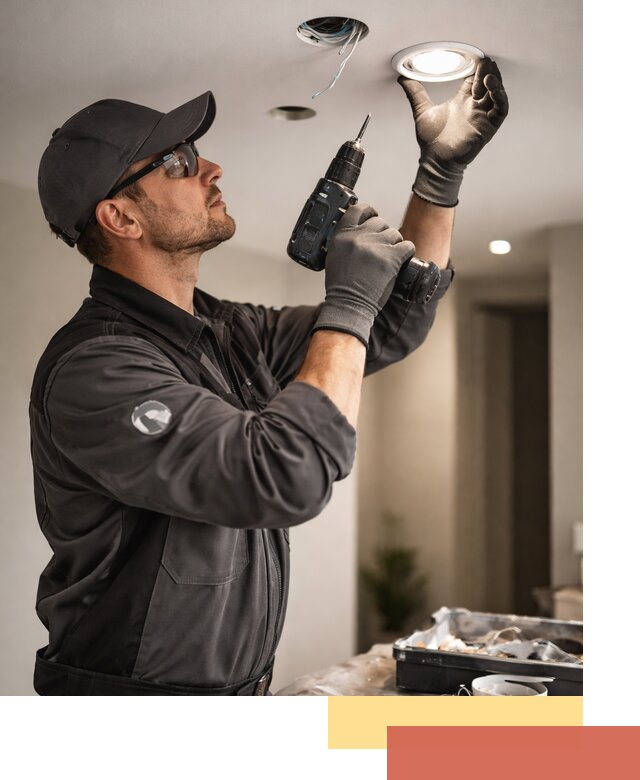 Установка точечных светильников в натяжной потолок в Клинцах