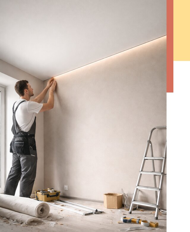 Теневые натяжные потолки в Клинцах от 8525 руб. под ключ | ОТДЕЛОЧНИК-Клы