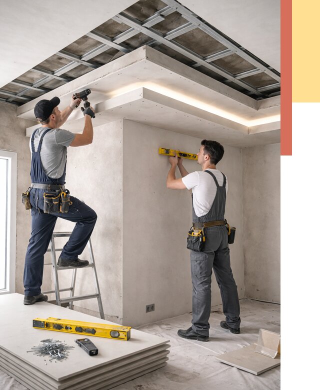 Двухуровневый потолок из гипсокартона в Клинцах от 1507 руб. под ключ | ОТДЕЛОЧНИК-Клы