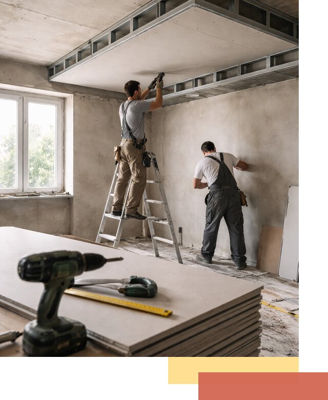 Двухуровневый потолок из гипсокартона в Клинцах