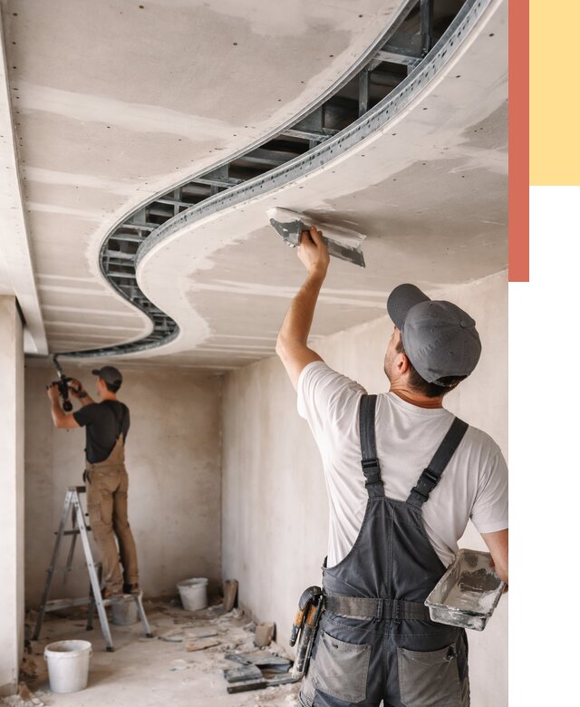 Криволинейный потолок из гипсокартона в Клинцах от 2183 руб./м2 | ОТДЕЛОЧНИК-Клы