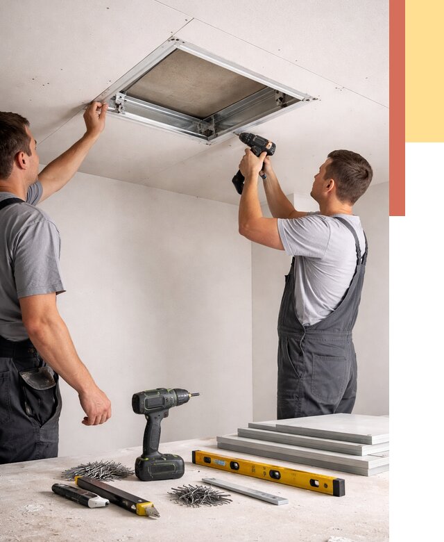 Установка люка в потолок ГКЛ в Клинцах от 2599 руб. под ключ | ОТДЕЛОЧНИК-Клы