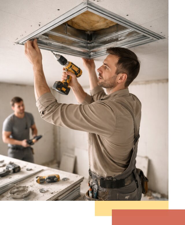 Монтаж люка в потолок из ГКЛ в Клинцах