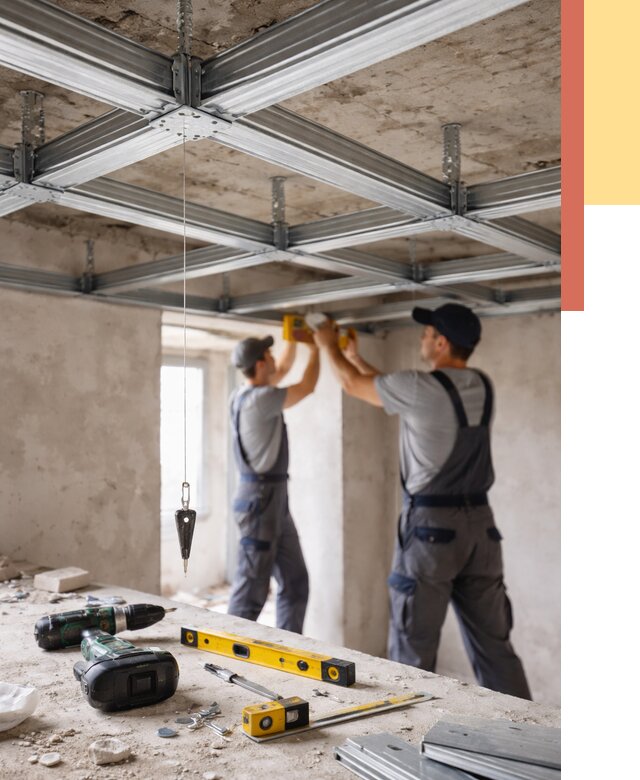 Монтаж каркаса потолка из профиля в Клинцах от 4678 руб. — услуги ОТДЕЛОЧНИК-Клы