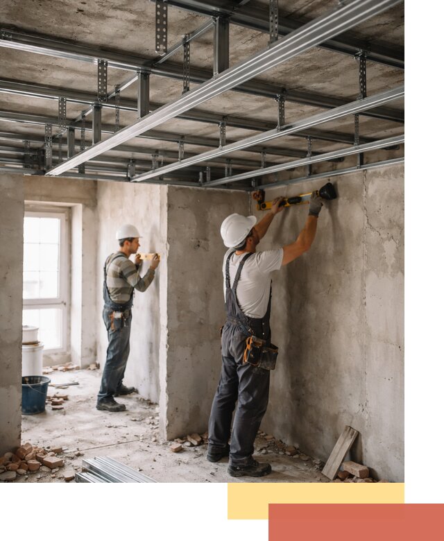 Монтаж каркаса потолка из профильного профиля в Клинцах