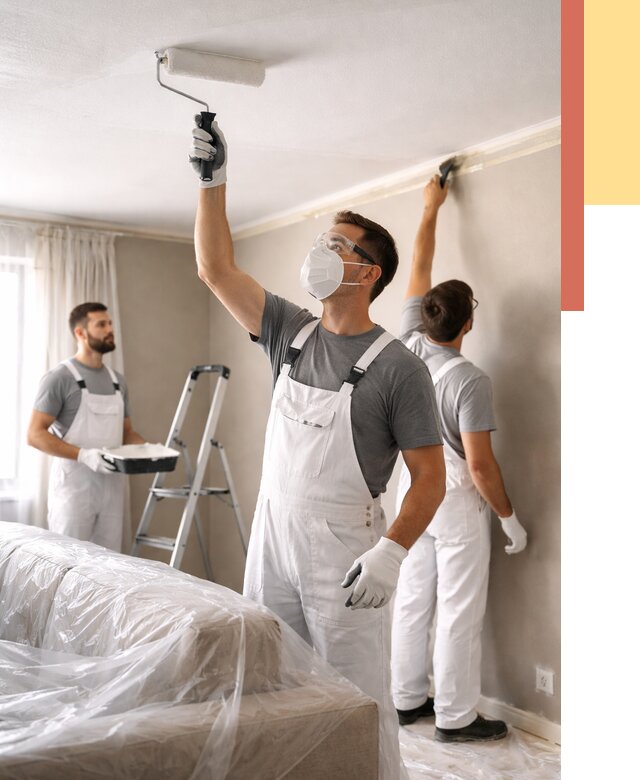 Покраска потолка водоэмельсионной краской в Клинцах от 2287 руб/м² — услуги под ключ | ОТДЕЛОЧНИК-Клы