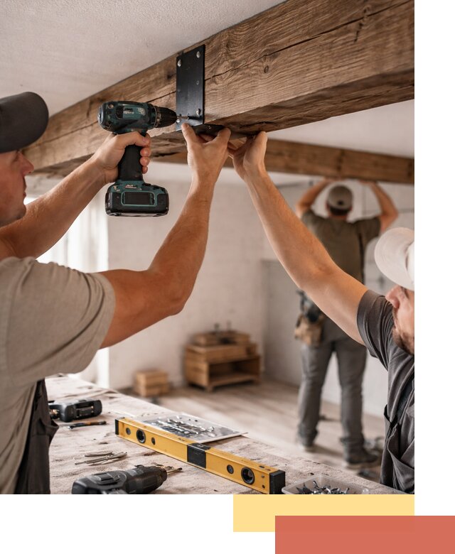 Монтаж декоративных потолочных балок в Клинцах