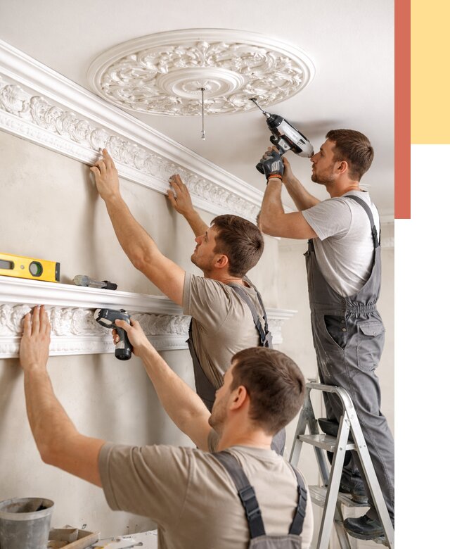 Монтаж лепнины на потолок в Клинцах от 3327 руб. быстро и недорого | ОТДЕЛОЧНИК-Клы