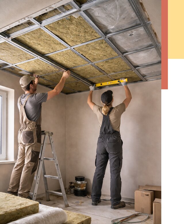 Шумоизоляция потолка в Клинцах от 1300 руб. под ключ — услуги ОТДЕЛОЧНИК-Клы